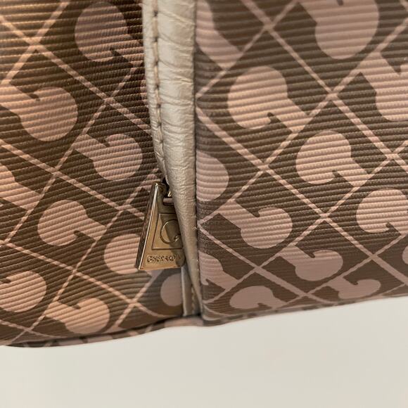 Gherardini Monogram Crossbody Bag | Gray, Tan, Beige Softy Organizer Purse Tote - Picture 9 of 11
